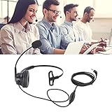 BAFOVY 2,5-mm-Business-Headset mit Mikrofon, Verstellbarem Kopfbügel, Geräuschunterdrückendem Mikrofon für Schnurlose DECT-Festnetztelefone, Callcenter-Telekommunikation