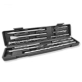 RENYU SDS Plus Bohrhammer und Meißel-Sets, 11 Stück, Hartmetallbestückter Steinbohrer für Beton, Stein, Ziegel, mit Aufbewahrungskoffer (11)