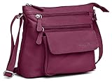 Designer-Umhängetasche, echtes Nappaleder, handgefertigt, für Damen, für den Alltag, Crossover, Arbeit, Schultertasche, burgunderfarben, M