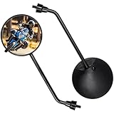 Motorrad Spiegel Set, Universal Runder Motorra-d Rückspiegel 360° drehbar mit Lenkerklemme,Universal E9-Geprüft Motorrad Spiegel für Scooter-ATV Cruiser Scooter Moped Moped