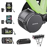 BAFANG BBS01B BBS02B HD Mittelmotor-Kit - 250W 350W 500W 750W 1000W Mid-Drive E-Bike-Umrüstkit mit Akku (wahlweise) und LCD-Display, 36V 48V 52V Elektrofahrrad-Kit (CAN-Protokoll)