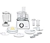 Bosch Kompakt-Küchenmaschine MCM4 Styline MCM4100, 35 Funktionen, Rührschüssel 1kg Teig, Mixer 1,25 L, Universalmesser, schneiden und raspeln (fein,grob), Zitruspresse, Zubehörschublade, 800 W, weiß