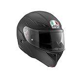 AGV Compact ST ECE 22-05 Solid Motorrad Klapphelm ECE 22-05 P/J in zwei Konfigurationen zugelassen, mit Sonnenblende, Matt Schwarz, L
