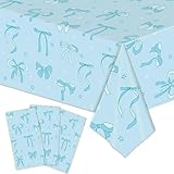 3pcs Süße Geburtstagsparty-Tischdecke mit Mädchen-Schleifen-Design Einweg-Festdekoration Party-Tischdecke