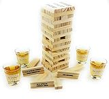 Bambelaa! Trinkspiel Partyspiel Wackelturm Drunken Tower inklusive vier Trinkgläser ca. 4cl (Deutsche Version)