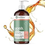 VERGLEICHSSIEGER SEHR GUT 2025 AniForte Lachsöl Hunde 1 Liter – Reich an Omega 3 & 6, Fischöl Hund hochdosiert, echte Lebensmittelqualität ohne Zusätze, frisch abgefüllt in Deutschland