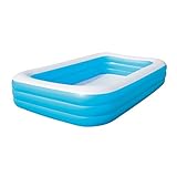 Bestway 54009 Deluxe Rechteckiger Familien-Pool, 305 x 183 x 56 cm, Blau