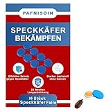 pafnisoin 16 Stück Speckkäfer Falle Speckkäfer Bekämpfen, Ungezieferfalle zum giftfreien Fangen von kriechendem Ungeziefer