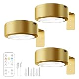 Fiotha 3 Stück Bilderleuchte Kabellos, Bildbeleuchtung Kabellos mit Fernbedienung, LED Wiederaufladbar Malerei Licht, Bilderrahmen Lichts Ohne Bohren, Bild Licht 3 Lichtfarben, Picture Lights for Wall