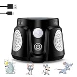 Ultraschall-Mäuseabwehr mit 3 Lautsprechern, 3 Arbeitsmodi, Indoor Mäuse Vertreiben Plug-in mit 9 Stroboskoplichtern, 360° & 200 m² Mäuseschreck Rattenabwehr Spinnenabwehr für Nagetiere