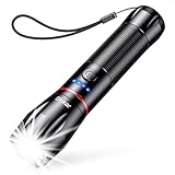 Blukar LED Taschenlampe Aufladbar, 2000L Extrem Helle Zoombares Taschenlampen mit 5 Lichtmodi und Langer Betriebsdauer, IPX6 Wasserdichte Handlampe für Camping, Wandern, Angeln, Outdoor, Notfäll