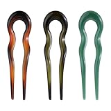 3 Stück U-förmige Haarnadeln French Twist Hair Pin Französische Haarnadel Gabel Hochsteckfrisur Chignon Pins Kopfschmuck für Frauen Langes Frisurenzubehör