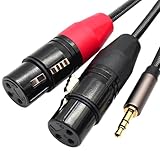 YUNNIAN Mikrofonkabel XLR weiblich 3-polig 5 mm bis doppelt 50 cm / 1/2 / 0 m mit geflochtenem Gehäuse kompatibel Konsole Mischkabel Theateraufführungen