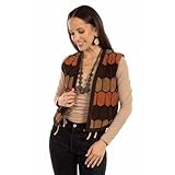 Scully Westernweste für Damen, Lederaufnäher, vorne offen, mehrfarbig F0_L1139, Mehrfarbig, X-Groß