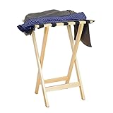 Klappbarer Gepäckständer aus Holz für Hotel, Gästezimmer, Zuhause, hohe X-Form, Aufbewahrungsträger mit stabilen Streifen, natürliche Farbe
