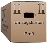 2-wellige Umzugskartons, 10 Stück | Extra Stabil & Stapelfähig mit Doppelwelle | Robuster Schmetterlingsboden | Hohe Tragkraft | Optimal für jeden Umzug, aus Pappe, Braun