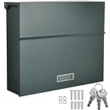 ALSTEN TECH Designer Briefkasten Wandbriefkasten Postkasten ohne Zeitungsfach Anthrazitgrau Matt RAL 7016 A4/C4 geeignet
