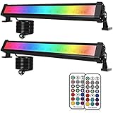 MEIHUA 25W RGB LED Wallwasher Partylicht 2 Pack LED Bar Lichteffekte mit Fernbedienung, für DJ Home Party Bühnenlichter