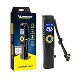 MICHELIN Akku Mini Kompressor 10 Bar – Tragbar & Digital | Perfekt für Auto, Fahrrad, E-Bike, Motorrad, Wohnwagen & Anhänger | 150 PSI, 7,4 V /2500 mAH | LCD-Display, LED-Licht