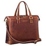 STILORD 'Claire' Businesstasche Damen Leder 15 Zoll Laptoptasche DIN A4 Aktentasche Umhängetasche und Handtasche Büro, Farbe:sesto - cognac