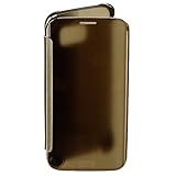 Samsung Handyhülle Schutzhülle Protective Case Cover mit Clear View Klarsicht Cover für Galaxy S6 Edge, gold