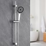 Auralum Duschstange mit Brause, Edelstahl Duschstange 700mm mit 1500mm Edelstahl Schlauch & Handbrause (5 Strahlarten, 120mm) inkl. Halterung, Duschgarnitur Komplettset