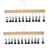 JNJOOD Hosenbügel Aus mit 12 Rutschfesten Clips, 2er-Set, Leggings-Organizer für Den Kleiderschrank