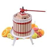 FIVMEN Obstpresse 12L Manuell Apfelpresse inkl. Presstuch Druckplatte und Metallspindel Saftpresse Weinpresse Fruchtpresse Beerenpresse für Arten von Saft & Gemüse