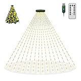 btfarm 400 LED lichterkette Weihnachtsbaum Innen mit Fernbedienung, 2M 16 Stränge Weihnachtsbaum Beleuchtung Stecker USB, 8 Modi Timer Christbaumbeleuchtung mit Ring Dimmbar für 1.5M-2.1M Tannenbaum
