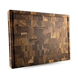 XXL Waldmeister Schneidebrett - Walnuss Hackblock - Holzbrett groß - Tranchierbrett mit Saftrille - Küchenbrett klingenschonend - (50x35cm)