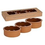 6 Tapas-Schalen aus Terrakotta im Set im Geschenkkarton Ø 11,5 cm, 250 ml Inhalt Klassisch Rustikale Schalen mit glasierter Innenseite Backofenfest Mikrowellen- & Spülmaschinengeeignet