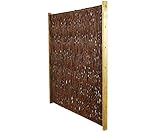 Weidenzaun mit 120 x 140cm 'London New' geflochten - Sichtschutzelement Sichtschutzzaun aus Weide mit Rahmen