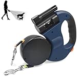 Doppelte Einziehbare Hundeleine, Doppelleine für 2 Hunde, Hundeleine mit Licht, 3m Hundeleine, Hundeleine ausziehbar mit Bequemen Ergonomischer Griff, Ausziehbare Hundeleine für Zwei Hunde