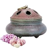 Vnook Keramik-Knoblauchtopf mit Deckel, hohles Bauernhaus-Vorratsglas, Zwiebeltopf, Küchendekoration for Zuhause und Küche