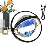 Tischlampe, beweglich, Sandscape-Lampe, rotierende Sand-Tischlampe, kreative Sandkunst-Lampe, Meer-Sand-Lampe, Bedside Sand Lampe, Desktop Sand Art Lampe, dekorative Tischlampe, Sand Art Home Lampe,