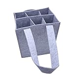 ZYAGH Tragetasche Henkeltasche Flaschentasche mit 6 Fächern, Filztasche, Flaschentasche, Getränketasche For Picknicks, Einkaufen im Freien(LIGHT GREY)