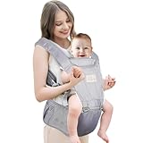 Mumgaroo Babytrage, All-In-One Babytrage für Neugeborene ab Geburt, Babys & Kleinkinder (0-36Monate), verstellbarer Sitz, Baby-Tragetasche,unabhängig getragen werden