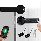 ReaIOKbii Smart Door 5-in-1 Lock Door Handle Electronic Keypad Password WiFi TUYA Smart Lock Fingerprint Biometrische Digital RFID IC Card Touch Haustür Home Office Wohnung