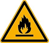Aufkleber Warnzeichen Warnung vor feuergefährlichen Stoffen ASR/ISO W021 SL50mm 12 Stück