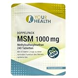 Doppelpack: MSM 1000 mg; Methylsulfonylmethan; mit Vitamin C - 240 Tabletten