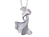 NicoWerk Silberkette mit Anhänger Ginkgo-Blatt Ginko Blatt Natur Halskette Damen 925 Silber Kette Schmuck Sterling SKE235