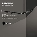Gulfstream Komfort Winkelstange Duschvorhang Stange Weiß Anthrazit Silber Schwarz Bad Stange Winkel, U und L-Form (L-Form 80x(94-180cm), Schwarz)
