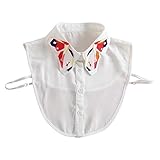 Junhasgood Vintage Damen Kleidung Und Trend Dlassic Fashion Großzügige Damen-All--Krawatte mit gefälschtem Kragen Einsteckkragen Herren (White, One Size)