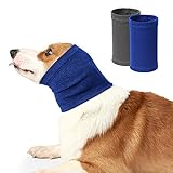 2 Hals- und Ohrenschützer für Hunde, beruhigende Haustiere, reduziert Lärm, komfortabel und unempfindlich gegen Angst, für den Winter, für Hunde (S, Blau, Grau)