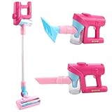 SGZIOO Spielzeug Staubsauger mit Echter Saugfunktion, Staubsauger Spielzeug mit 3 Köpfen und Musik, Geeignet für Jungen und Mädchen ab Zwei Jahren zur Putzsimulation