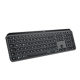 Logitech MX Keys S kabellose Tastatur, Low Profile, Fluid Quiet Typing, Programmable Keys, Backlighting, Bluetooth, USB C Rechargeable, für Windows PC, Linux, Chrome, Mac, Deutsches QWERTZ - Grau