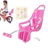 Yulokdwi Puppenfahrradsitz Für Mädchenfahrrad, Babypuppen-Fahrradträger,Fahrradbefestigung Mit -Aufklebern, Babypuppen-Fahrradträger, Dekorativer Puppensitz Für Kinderfahrräder