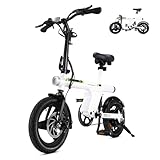 Finbike Elektrofahrräder Klappbar,14 Zoll Elektrofahrrad 7.8Ah Akku,250W Kompakt E-Bike mit 3H Schnellladung,3 Fahrmodi,3 Geschwindigkeitsmodi,Reichweite MAX 45km,Falt-Pedelec für Erwachsene/Teens