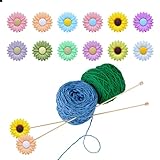 Goiern 12 Stück Silikon-Stricknadelstopper, Gänseblümchen Stricknadelspitzen Schutz Bunte Stricknadeln Kappen zum Stricken Nähen Quilten Häkeln DIY-Kunstprojekt