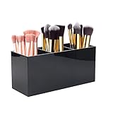 Kitchnexus Kosmetik Organizer, Make up Organizer mit 3 Fächer Kosmetik Pinselhalter Aufbewahrungbox für Pinsel Eyeliner Lippenstift Bürste Puder